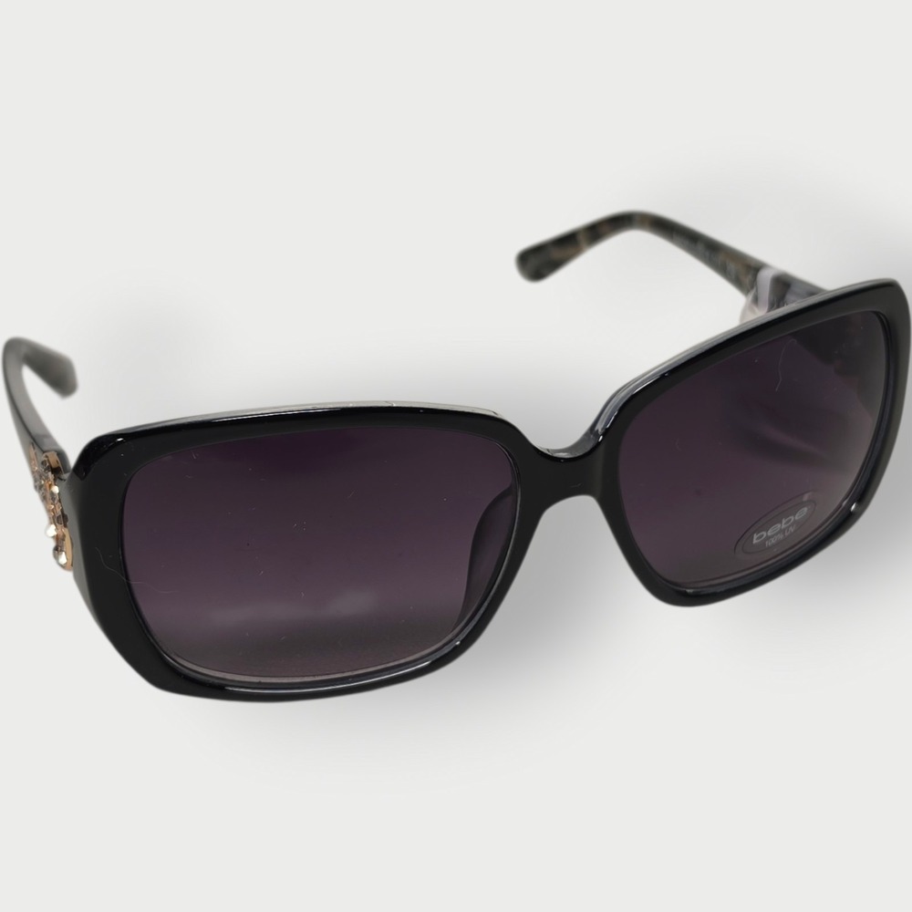 BEBE BBOP1008CE SUNGLASSES RHINESTONES ON TEMPLES 100% UV RAYS PROTECTION MODERN